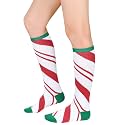 American Trends Women's Knee High Socks,Retro Striped Athletic Tube Socks for Softball, Cheer, School Spirit Week &amp; Field Day
