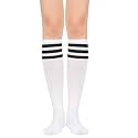American Trends Women's Knee High Socks,Retro Striped Athletic Tube Socks for Softball, Cheer, School Spirit Week &amp; Field Day