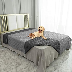 ameritex waterproof dog blanket for bed couch sofa 82x102 inches greydark grey
