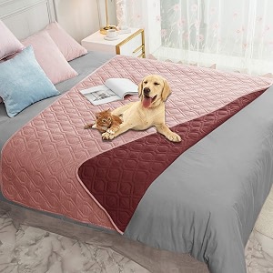 ameritex waterproof dog blanket for bed couch sofa 68x82 inches pinkburgundy