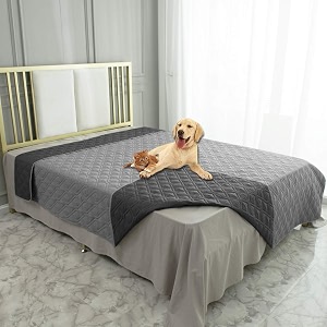 ameritex waterproof dog blanket for bed couch sofa 68x82 inches greydark grey