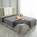 Ameritex Waterproof Dog Blanket for Bed Couch Sofa (82x82 Inches, Grey+Dark Grey)