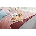 Ameritex Waterproof Dog Blanket for Bed Couch Sofa (52x82 Inches, Pink+Burgundy)