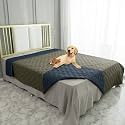 Ameritex Waterproof Dog Blanket for Bed Couch Sofa (68x82 Inches, Green+Navy Blue)