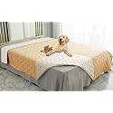 Ameritex Waterproof Dog Blanket for Bed Couch Sofa (82x82 Inches, Sand+Beige)
