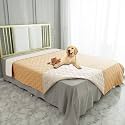 Ameritex Waterproof Dog Blanket for Bed Couch Sofa (82x102 Inches, Sand+Beige)