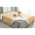 Ameritex Waterproof Dog Blanket for Bed Couch Sofa (68x82 Inches, Sand+Beige)