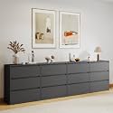 AMERLIFE 126" W DIY Modular Storage Cabinet, 4-Piece 3-Drawer Cabinet