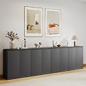 AMERLIFE 126" W DIY Modular Storage Cabinet, 4-Piece 2-Door Cabinet