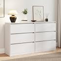 AMERLIFE 63" DIY Modular Storage Cabinet, Double 3-Drawer Freestanding Unit