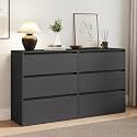 AMERLIFE 63" DIY Modular Storage Cabinet, Double 3-Drawer Freestanding Unit
