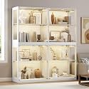 AMERLIFE 72" W DIY Modular Display Cabinet, 4-Piece Glass Display Cabinet
