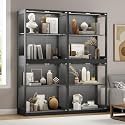 AMERLIFE 72" W DIY Modular Display Cabinet, 4-Piece Glass Display Cabinet