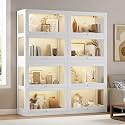 AMERLIFE 72" W DIY Modular Display Cabinet, 4-Piece Glass Display Cabinet