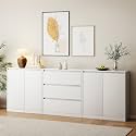 AMERLIFE 95" W DIY Modular Storage Cabinet, 3-Piece Mixed Storage Units