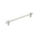 Amerock 10-1/16" Carrione Marble White/Satin Nickel Drawer Pull