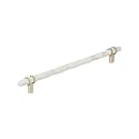 Amerock 10-1/16" Carrione Marble White/Golden Champagne Drawer Pull
