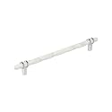 Amerock 10-1/16" Carrione Marble White/Polished Chrome Drawer Pull