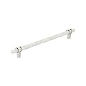 Amerock 10-1/16" Carrione Marble White/Polished Nickel Drawer Pull