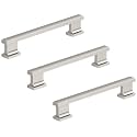 Amerock 10BX37092G10 | Satin Nickel Cabinet Pull | 5-1/16 inch (128mm) Center-to-Center | 30 Pack | Triomphe | Furniture Hardware