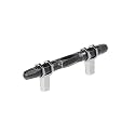 Amerock 3" Carrione Marble Black/Polished Chrome Drawer Pull