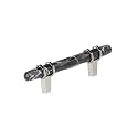 Amerock 3" Carrione Marble Black/Polished Nickel Drawer Pull
