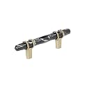 Amerock 3" Carrione Marble Black/Golden Champagne Drawer Pull