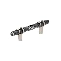 Amerock 3" Carrione Marble Black/Satin Nickel Drawer Pull
