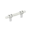 Amerock 3" Carrione Marble White/Polished Chrome Drawer Pull