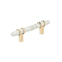 Amerock 3" Carrione Marble White/Champagne Bronze Drawer Pull