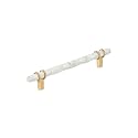 Amerock 6-5/16" Carrione Marble White/Champagne Bronze Drawer Pull