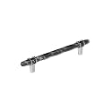 Amerock 6-5/16" Carrione Marble Black/Polished Chrome Drawer Pull