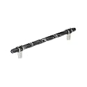 Amerock 8" Carrione Marble Black/Polished Nickel Drawer Pull