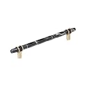 Amerock 8" Carrione Marble Black/Golden Champagne Drawer Pull