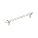 Amerock 8" Carrione Marble White/Polished Chrome Drawer Pull