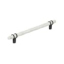 Amerock 8" Carrione Marble White/Black Bronze Drawer Pull
