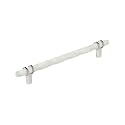 Amerock 8" Carrione Marble White/Polished Nickel Drawer Pull