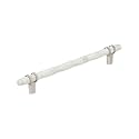 Amerock 8" Carrione Marble White/Satin Nickel Drawer Pull