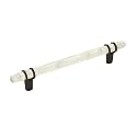 Amerock | Cabinet Pull | Marble White/Black Bronze | 6-5/16 inch (160 mm) Center to Center | Carrione | 1 Pack | Drawer Pull | Drawer Handle | Cabinet Hardware