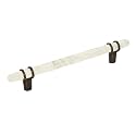 Amerock | Cabinet Pull | Marble White/Oil-Rubbed Bronze | 6-5/16 inch (160 mm) Center to Center | Carrione | 1 Pack | Drawer Pull | Drawer Handle | Cabinet Hardware