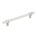 Amerock | Cabinet Pull | Marble White/Polished Nickel | 6-5/16 inch (160 mm) Center to Center | Carrione | 1 Pack | Drawer Pull | Drawer Handle | Cabinet Hardware