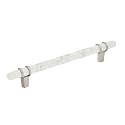 Amerock | Cabinet Pull | Marble White/Satin Nickel | 6-5/16 inch (160 mm) Center to Center | Carrione | 1 Pack | Drawer Pull | Drawer Handle | Cabinet Hardware