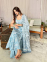AMEVHI Printed Paisley Kurta Palazzo Dupatta