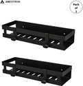 AMEXTRON Multi-Purpose Wall Mount Shelf with Dual Hooks Iron Wall Shelf (Number of Shelves - 2, Black)