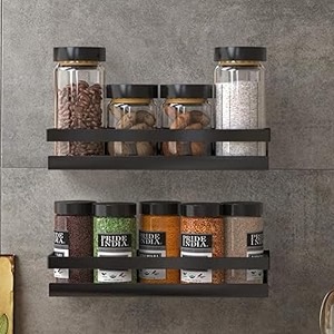 multipurpose metal wall mount rack for bathroom storage  bathroom shampoo holder for wall bedroom shelf organizer and rack for kitchen storage wall mounted  medium size-pack of 1 2 racks