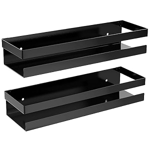 multipurpose metal wall mounted shelf for bathroom amp kitchenpack of 6 2 each  wall-mounted storage shelf for home kitchen bathroom bedroom or office medium black wall mounting shelf