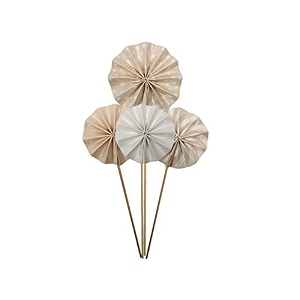 amfin fan cupcake cake toppers - biege light