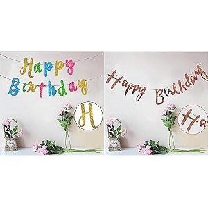amfin happy birthday decorationhappy birthday bannerbanner for birthdaybanner for birthday kidsbanner for wall decor - pack of 1 amp amfin happy birthday banner for decoration rose gold