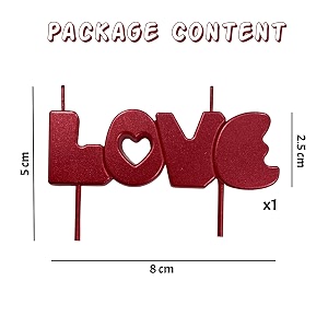 amfin i love you candle - birthday anniversary valentine amp party - plain red pack of 1