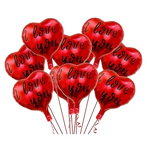 amfin pack of 10 18 inch heart foil balloons 34i love you34 printed - red amp black